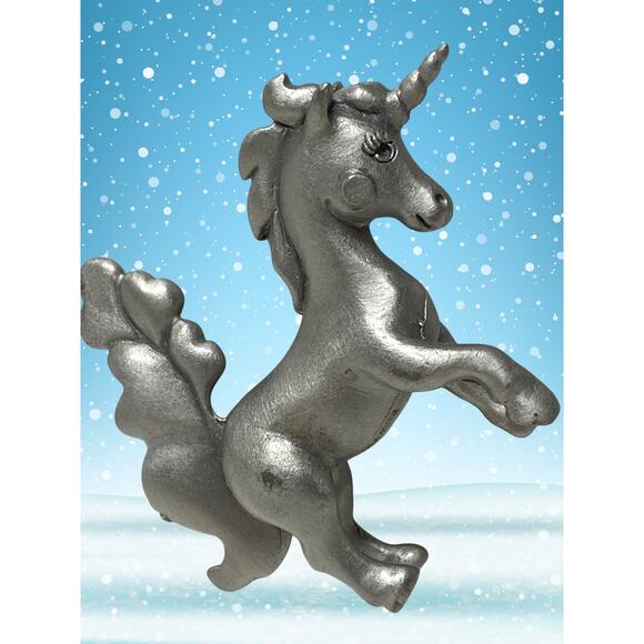 Vintage 1984 Hudson Pewter Unicorn Figurine #3153 Made in USA Fantasy Gift - Picture 3 of 5